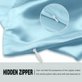 thumbnail image 3 of SUSIELADY Satin Pillowcases Standard Size Set of 2 Cooling Silk-Like Soft Pillow Covers with Hidden Zipper Envelope Closure for Men & Women, 20" x 26", Blue, 3 of 6
