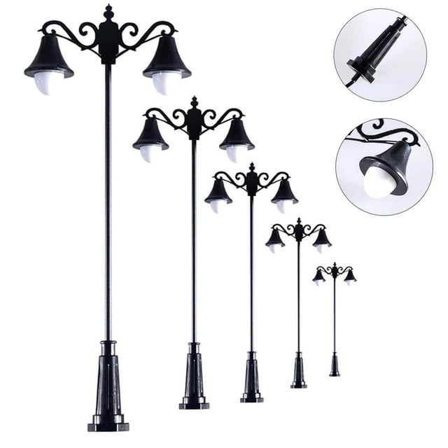 pitrice 5PCS Miniature Landscape Street Lamp Garden Landscape Road Scale LEDs Building Light Bonsai Lighting Garden 1:75