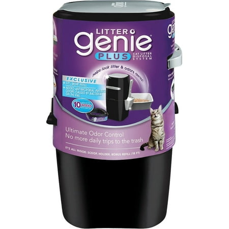 Kitty Litter Disposal - Litter Genie-Litter Genie Plus Cat Litter Disposal System- Black