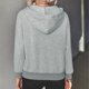thumbnail image 4 of Sudadera con capucha Bolsillo con cremallera Manga larga Cordón Color puro Tops con capucha de moda para mujer Gris XL, 4 of 6