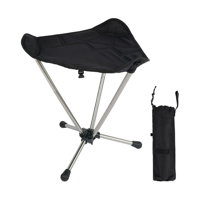 Taburete de camping plegable Colamx pequeño asiento para conciertos exteriores y playa Negro