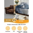 thumbnail image 5 of Blue Sofa Covers for 2-3 Cushion Couch L-Shaped Sectional, Retro Oil Painted Modern Abstract Art Washable Sofa Covers Slipcover for Living Room Furniture, Couch Cover Blanket 71"x134", 5 of 9