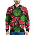 thumbnail image 3 of Spring Autumn Zipper Coat Tropical Fruits Pattern Bomber Jackets Harajuku Fashion Watermelon 3D Print Long Sleeve Flight Jacket Deng, 3 of 5