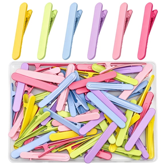 90 Pack Colorful Alligator Hair Clips for Women, 2.3 Inch Long Duckbill Hair Clips, Pastel Candy Color Styling Barrettes for Hair Sectioning