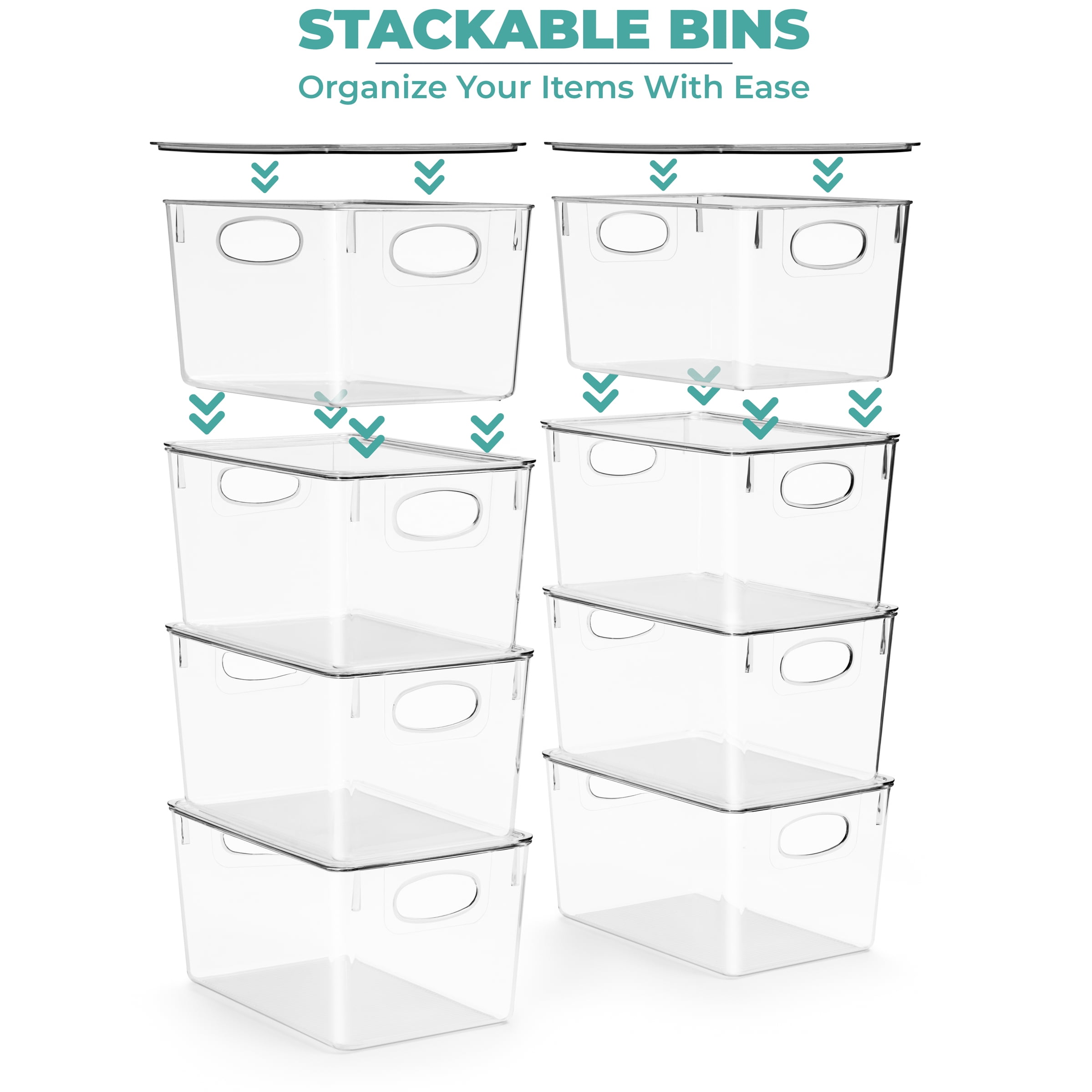 Sorbus Large Storage Clear Containers with Lids Toy Bins and Organizers - 4 Pk