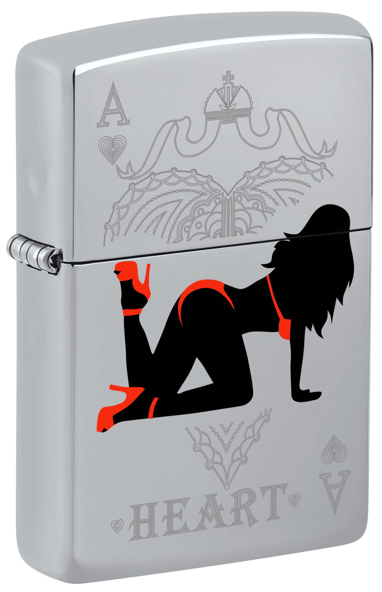 Zippo Lighter: Bikini Pin-Up Girl, Ace of Hearts - High