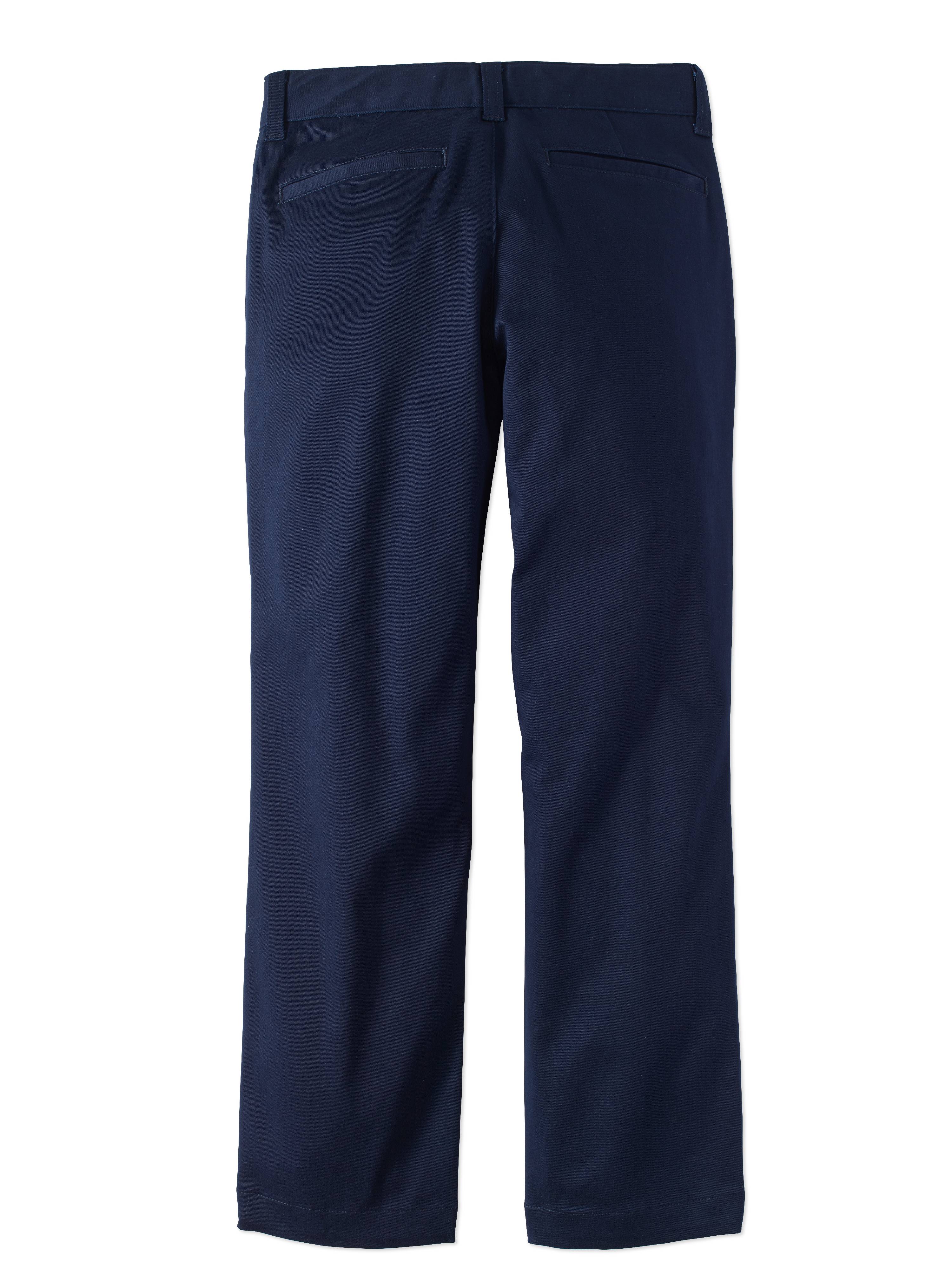 Wonder Nation Boys School Uniform Super Soft Stretch Twill Flat Front Pants, Sizes 4-22, Slim, & Husky - image 2 of 2