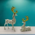 thumbnail image 5 of Baoblaze 2 Pieces Deer Figurines Desktop Ornament Resin Elk Statue Miniature Figurine for Yellow, 5 of 8
