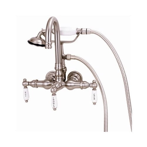 Elizabethan Classics Diverter Tub and Shower Faucet with Gooseneck Spout, Hand Shower and Hot
