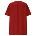 thumbnail image 6 of Krdevn Women's Casual Loose Fit Patch Back Design Short Sleeve Round Neck T Shirt Comfortable Pure Color Blouse Top for Daily Wear,Women's Tops, Tees & Blouses,Size:S, 6 of 7