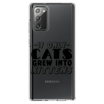 DistinctInk Clear Shockproof Hybrid Case for Samsung Galaxy Note 20 (6.7" Screen) - TPU Bumper Acrylic Back Tempered Glass Screen Protector - If Only Cats Grew Into Kittens