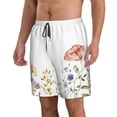 thumbnail image 2 of Rocae Watercolor Floral for Men's Beach Shorts Casual Elastic Waist Drawstring Summer Beach Shorts,S-3XL-Small, 2 of 6