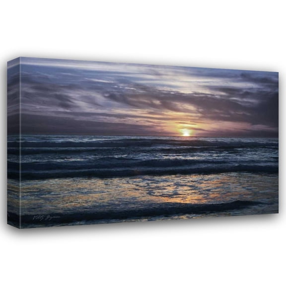 Vitaly Geyman 40x28 Gallery Wrapped Canvas Wall Art Titled - Purple Sunset