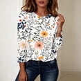 thumbnail image 4 of Yteetum Shirts for Women Long Sleeve Crewneck Floral Printed T Shirt Tops Casual Round Neck Loose Comfy Blouses Fall Winter Outfits, 4 of 8