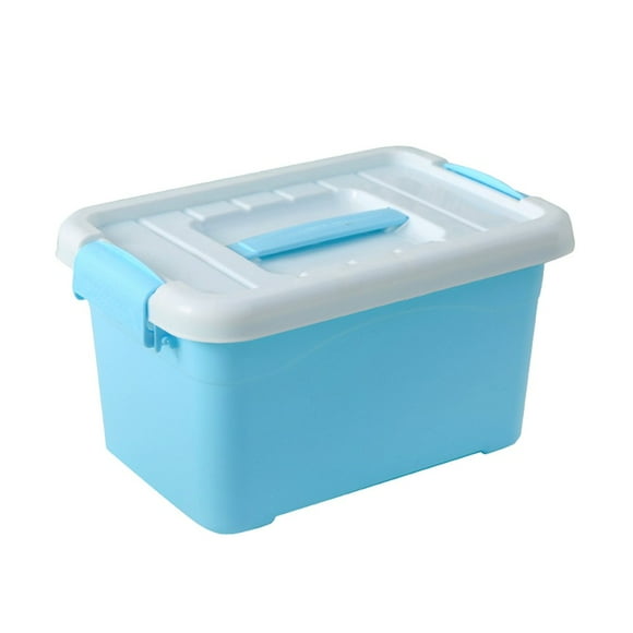 HLONK Candy Color Portable Storage Box with Lid Plastic Cosmetics Container Household Storage Bins (Small Size) (Random Color)