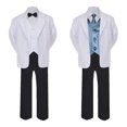 thumbnail image 2 of 7pc Boy Formal Black & White Suit Tux Set Satin Necktie & Vest Baby Sm-20 Teen, 2 of 3