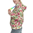 thumbnail image 2 of Balery Rose Flowers Pattern Womens Long Sleeve Hoodie, Pullover Hooded Sweatshirt, Kangaroo Pocket Hoodie with Eye-catching Drawstrings-Small, 2 of 7