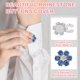 thumbnail image 3 of Cubiertas de Botones de Strass Uxcell, 6Pcs Cubierta de Botón de Clip de Flores Redondas de Cristal para Decoración de Ropa de Camisa de Boda para Mujeres y Hombres, Azul(Tono Plateado), 3 of 6
