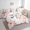 thumbnail image 3 of Homewish Kawaii Flower Horse Bedding Comforter Set 7pcs, Watercolor Rose Floral King Bedding Sets, Modern Fashion Reversible Bed Sheets, Microfiber Bedroom Decor, 3 of 7