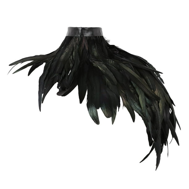 Capa de plumas, chal, chal de plumas, poncho, cómodo encogimiento de hombros, chal de plumas, envoltura de hombro para puesta en escena, Carnaval, Yinane capa de chal de mujer