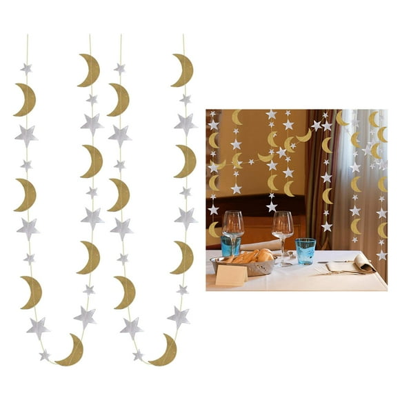 Guirnaldas de estrellas y decoraciones colgantes Macarena Oro