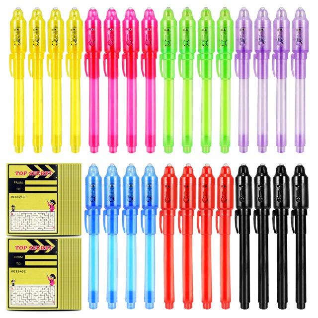 Bolígrafos de tinta invisible D&N Lifestyle para niños con luz UV, 28 unidades