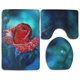 thumbnail image 1 of ABPHQTO Gota de rocío rosa roja Juego de alfombras de baño de 3 piezas Alfombra de baño Alfombra de contorno y tapa de inodoro, 1 of 2