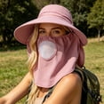 thumbnail image 6 of SAWOBUUN Women Sun Hat Wide Brim Breathable Fishing Hat UV Protection Lightweight Cap with Face Cover, 6 of 7