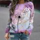 thumbnail image 2 of Sudadera de cuello redondo transpirable cómoda de manga larga con estampado de moda para mujer Fridja  fjkfkj7526, 2 of 5