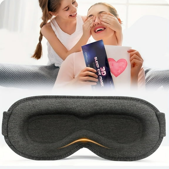 Facemoon 3D Contoured Sleep Mask - Blackout Eye Mask for Sleeping with Memory Foam, Adjustable Strap & Travel Bag