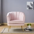 thumbnail image 5 of Furniture of America Elvie Velvet Upholstered Accent Chair in Soft Pink, 5 of 7