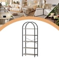 thumbnail image 4 of GloryStar 71-Inch Five-Tier Arched Display Rack, Industrial Metal Bookshelf with Adjustable Feet, Large Storage Shelf for Living Room or Office, 4 of 8