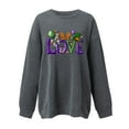 thumbnail image 4 of BLTIBY Mardi Gras Sweatshirts for Women Carnival Print Crew Neck Long Sleeve Loose Soft Comfy Fashion Pullover Tops 2025 Dark Gray XL, 4 of 4