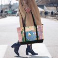 thumbnail image 4 of FORMRS Canvas Laptop Tote Bag for Women with 15.6" Computer Compartments Shoulder Handbag, Pink Seaside Boat, 4 of 7