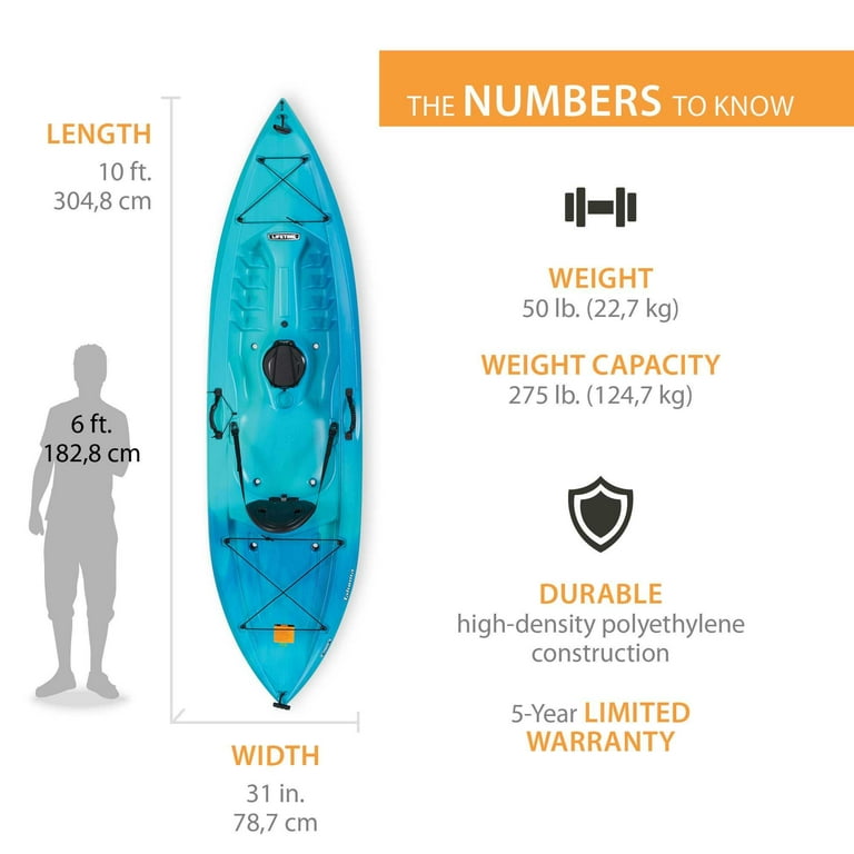 Lifetime Tahoma 10 ft Sit-On-Top Kayak with Paddle, Arctic Fusion