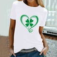 thumbnail image 6 of Puntoco Short Sleeve Women Tops ,Womens St Patrick'S Day T-Shirt Love Heart Shirts Short Sleeve Valentine'S Day Crewneck Colorful Heart Graphic Tees Tops White 10(XL), 6 of 6