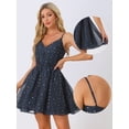 thumbnail image 2 of DARING DIVA Women's Spaghetti Strap Fit and Flare Party Mini Dresses M Blue, 2 of 6
