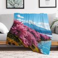 thumbnail image 5 of NIANHE Mountain snow flowers blanket, comfortable and soft, warm casual blanket, printed design, winter sofa dormitory home decoration, must-have travel product. Size is 60x80 inches., 5 of 9