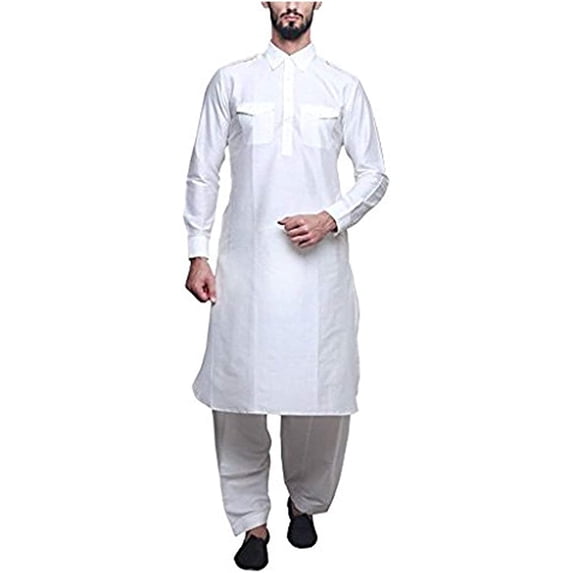 Royal Kurta Men's Silk Blend Festive Pathani Suit