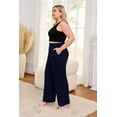 thumbnail image 3 of OHHSHEEN Black Wide Leg Pants for Women with Pockets – High Waist Pull-On Work Pants, Comfy Business Casual Trousers with Elastic Waistband, 3 of 5