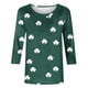 thumbnail image 5 of TaTaai Women's Casual Green Print Blouse Round Neck 3/4 Sleeve St. Patrick's Day T-Shirt Loose Fit Irish Holiday Spring Wear Gift, 5 of 5