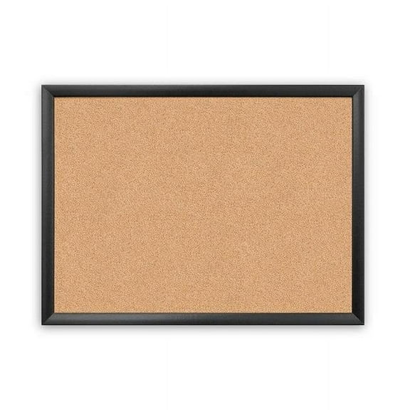 UBrands Cork Bulletin Board  23 x 17 Inches  Black Wood Frame