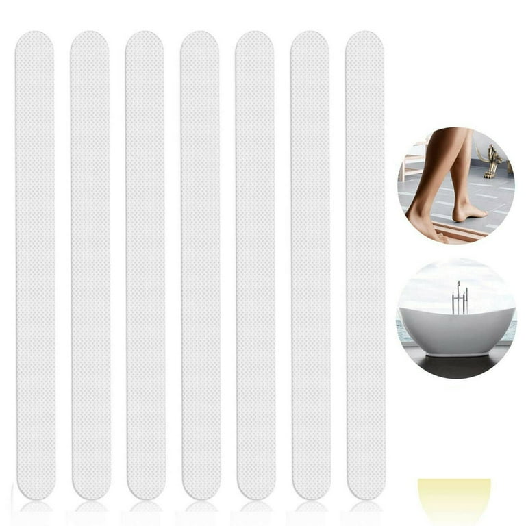 30 PCS Bathtub Non Slip Stickers. Safety Shower Non Slip Adhesive Strips  Treads for Bathroom Floor Tub Stairs Ladders Pools Boats. Bathtub Appliques  for Adults & Kids with Scraper (White) 