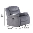 thumbnail image 5 of Benjara Manual Motion Glider Recliner with Fabric Upholstery, Gray, 5 of 5