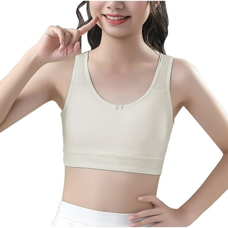 YABCSAZ Girls  Bras Cotton Training Bra Sports Bra Soft Comfort Flex Fit Seamless Underwear Big Girls Solid Color Student Bralette Pull-on Design Tank Tops Girl Teens Bras Size L