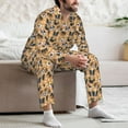 thumbnail image 6 of Bingfone Men's Pajama Set 2 Piece Loungewear PJs, Long Sleeve with Pajama Pants-Cute Dogs Head, 6 of 7