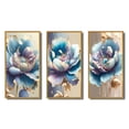 thumbnail image 2 of Designart "Icy Blue and Purple Watercolor Blossom I" Floral & Botanical Framed Wall Art Set Of 3 - Blue Floral Frame Gallery Wall Set For Home Decor, 2 of 6