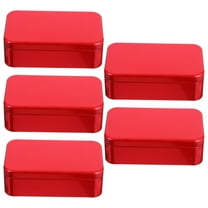NIAIZEK 5Pcs Portable Metal Tin Boxes Decorative Tins for General Users Red