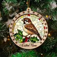 thumbnail image 2 of Customized Sparrow Bird Christmas Ornaments, Sparrow Bird Christmas Suncatcher, Sparrow Bird Stained Glass Ornaments, Sparrow Bird Xmas Decorations. FjotkR (Sparrow Bird 4), 2 of 5
