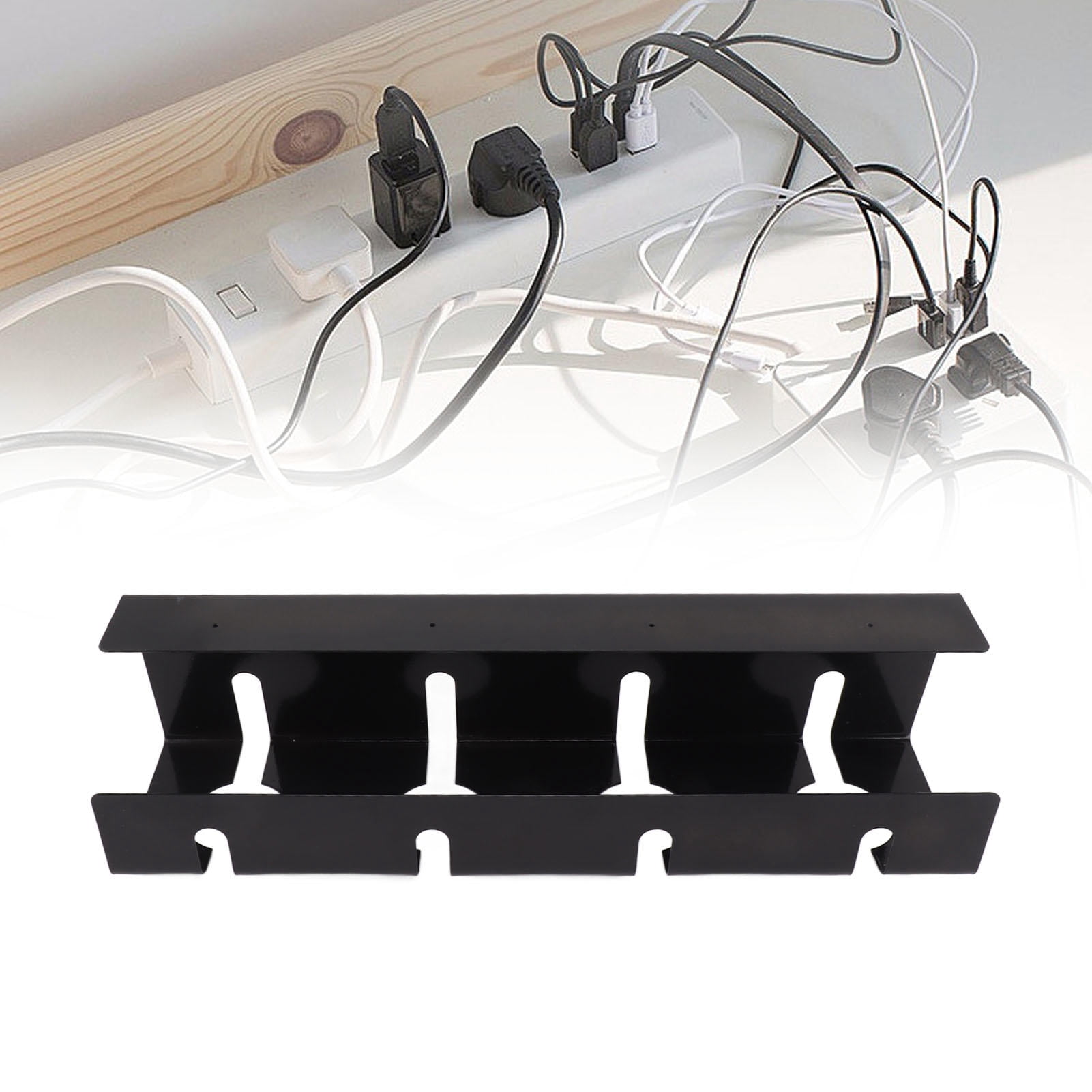 Yajisi Under Desk Cable Management Tray, 15.7in Steel Cord Organizer for Office & Home, 19.3 x 4.7 x 4.3 in